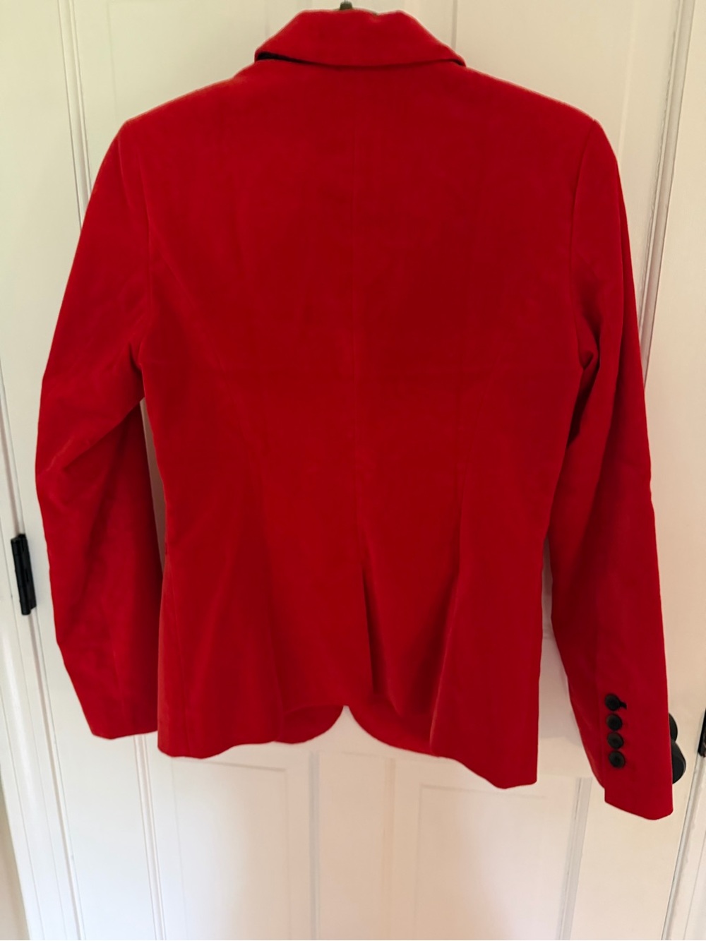 Boden Red Single-Button Velvet Blazer - Picture 3 of 8